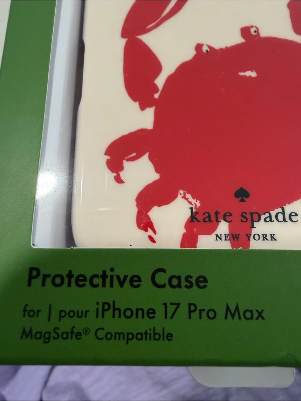 kate spade Cream iPhone 17 Pro Max Protective Case with Red Crab